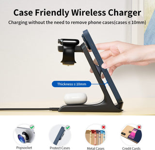 KPON 3 in 1 Wireless Charger for Thick Cases